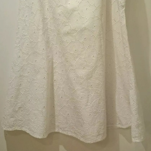 Autograph White Cotton Eyelet A-line Skirt Size 10 - Picture 2 of 6